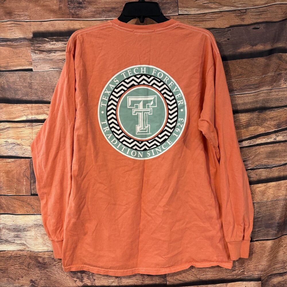 Venley Texas Tech Red Raiders Long Sleeve T-Shirt Women's Orange L Cotton
